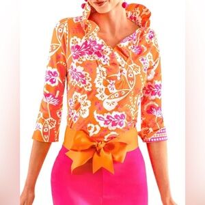 Gretchen Scott 3/4 Sleeve 🍊 & 🌷 Blouse !